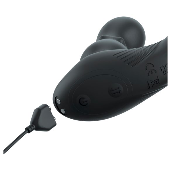 Analna Fantazija Ass-Gasm - rotirajući analni vibrator sa prstenom za penis (crno)