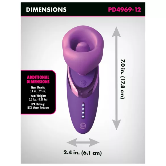 Fantasy For Her - lizalica usisni vibrator (ljubičasti)
