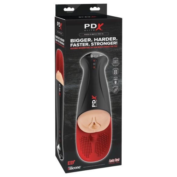 PDX Elite Fuck-O-Mat Pro XL - stimulisani vakuum vibrator masturbator (crni)