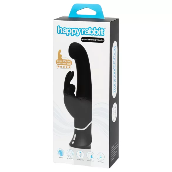 Happyrabbit G-tačka - punjivi vibrator sa klitoralnim nastavkom (crni)