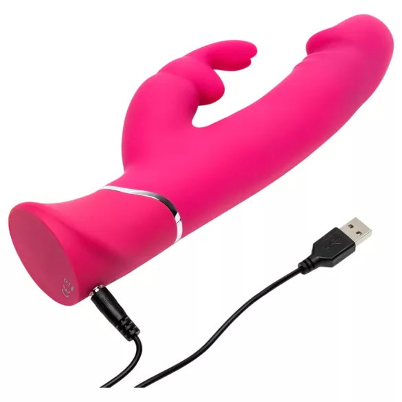 Happyrabbit Dual Density - vodootporni vibrator sa stimulatorom klitorisa (roze)