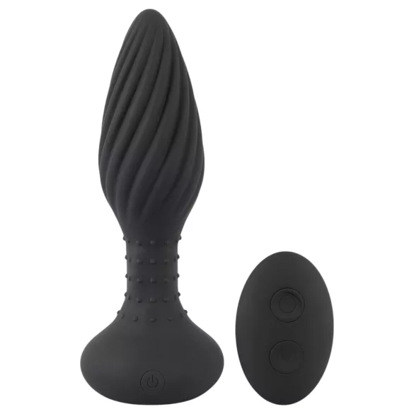 ANOS - rotirajući analni vibrator sa perlama (crni)