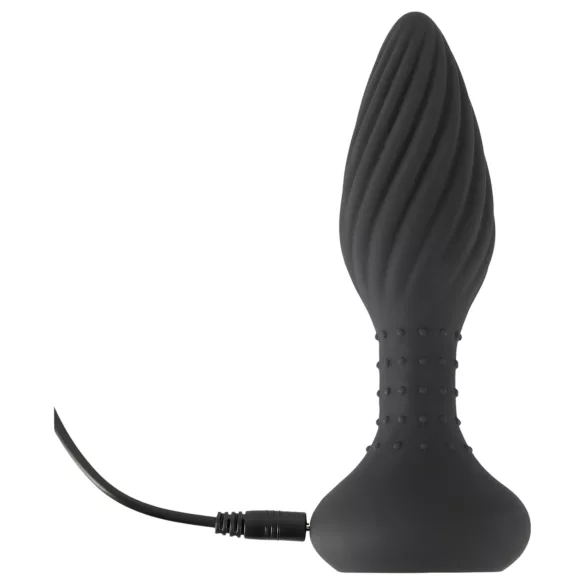 ANOS - rotirajući analni vibrator sa perlama (crni)