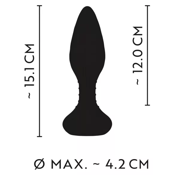 ANOS - rotirajući analni vibrator sa perlama (crni)