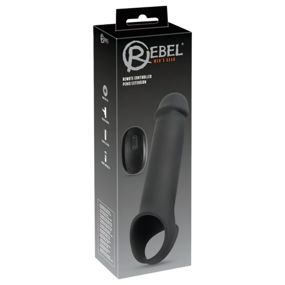 Rebel - bežični, vibrirajući penis omotač sa radijom (crni)