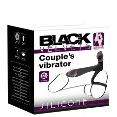   Black Velvets - bežični, 2-u-1 vibrator i prsten za penis (crni)