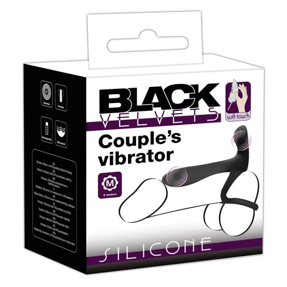 Crni Velvet - 2u1 vibrator i prsten za penis (crna)