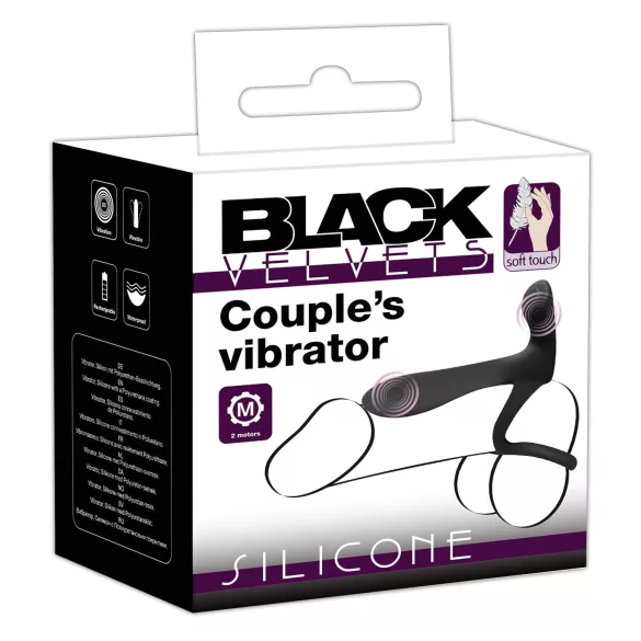 Black Velvets - bežični, 2-u-1 vibrator i prsten za penis (crni)