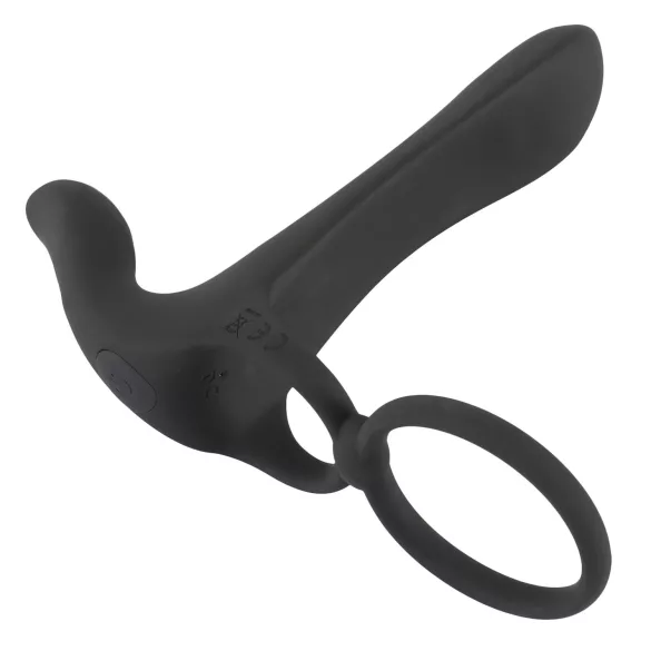 Black Velvets - bežični, 2-u-1 vibrator i prsten za penis (crni)