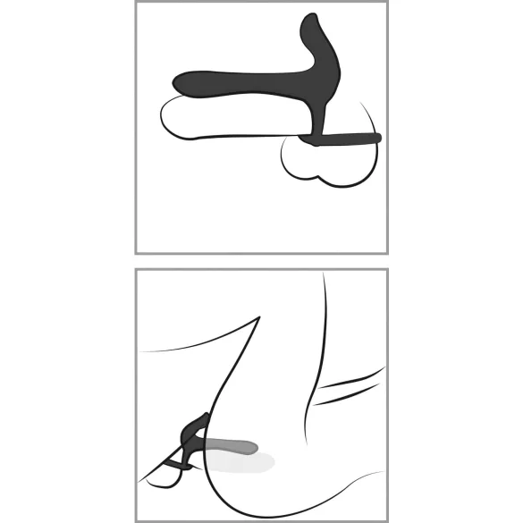 Black Velvets - bežični, 2-u-1 vibrator i prsten za penis (crni)