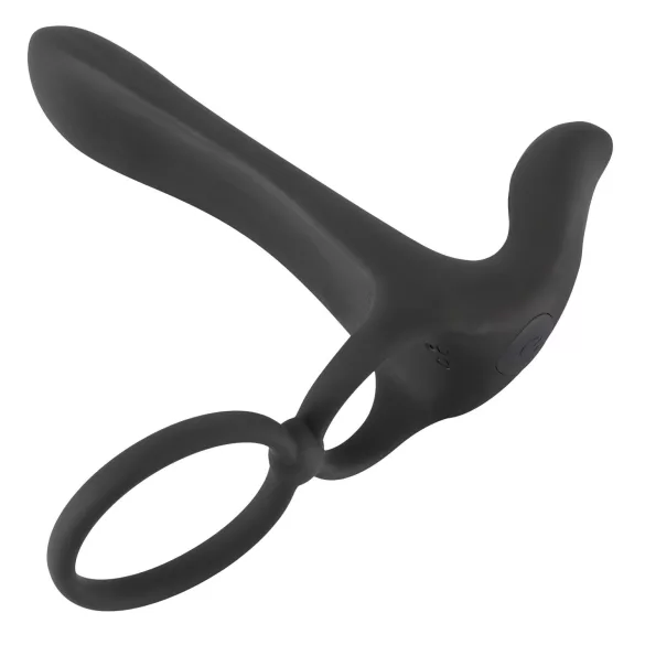 Black Velvets - bežični, 2-u-1 vibrator i prsten za penis (crni)