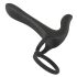 Crni Velvet - 2u1 vibrator i prsten za penis (crna)