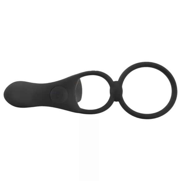 Black Velvets - bežični, 2-u-1 vibrator i prsten za penis (crni)