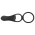 Crni Velvet - 2u1 vibrator i prsten za penis (crna)