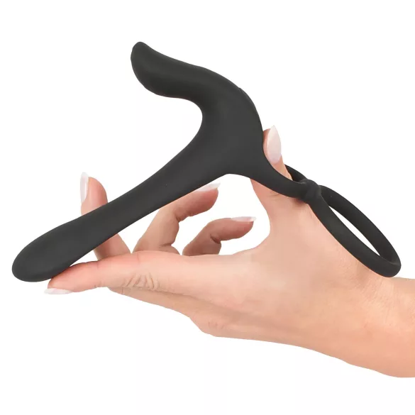 Black Velvets - bežični, 2-u-1 vibrator i prsten za penis (crni)