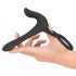 Crni Velvet - 2u1 vibrator i prsten za penis (crna)