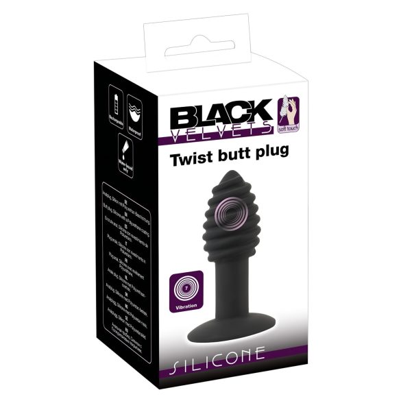 Black Velvet Twist - bežični silikonski analni vibrator (crni)