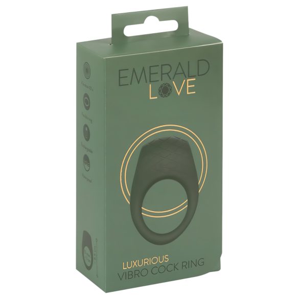 Emerald Love - vodootporni vibro prsten za penis (zeleni)