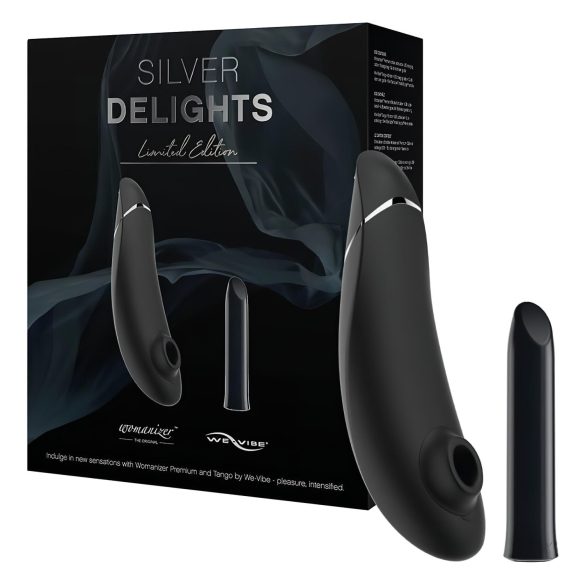Womanizer Silver Delights - set vazdušnih vibratora (crni)