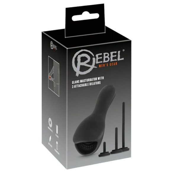 Rebel – vibracioni penis stimulator sa dilatorom (crni)