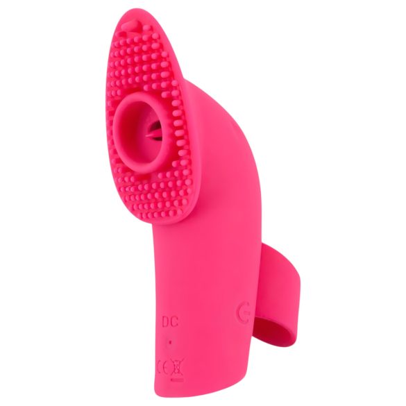SMILE Licking - vazdušni pulsni vibrator za prste sa jezikom (pink)