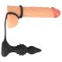 Rebel 2u1 - bežični, radio analni vibrator sa penis prstenom (crna)