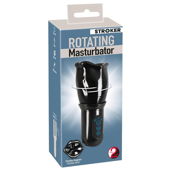STROKER Rotirajući - USB punjenje, mizanscen u pokretu (crni)