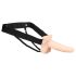 You2Toys Strap-on - šuplje, podesive prirodne boje (vibrator)