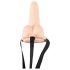 You2Toys Strap-on - šuplje, podesive prirodne boje (vibrator)