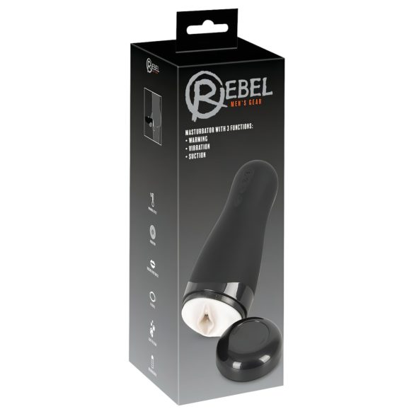 Rebel 3 funkcije - punjiva, grejna veštačka vagina masturbator