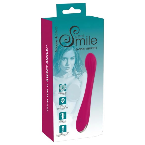 SMILE G-tačka - punjivi vibrator sa rebrastim dizajnom (ljubičasti)