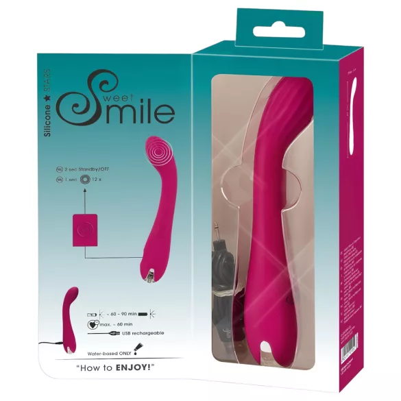 SMILE G-tačka - punjivi vibrator sa rebrastim dizajnom (ljubičasti)