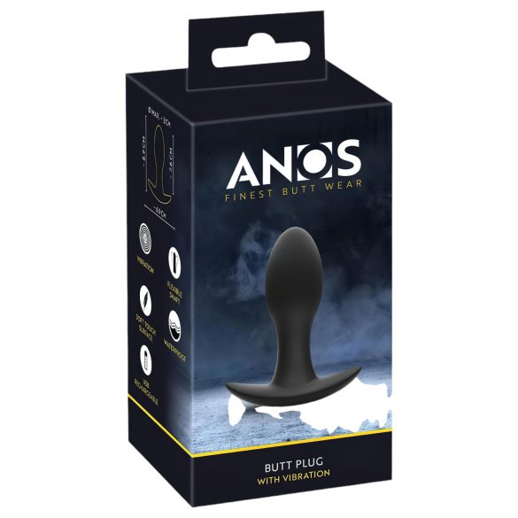ANOS - punjivi, vodootporni crni vibrator za prostate