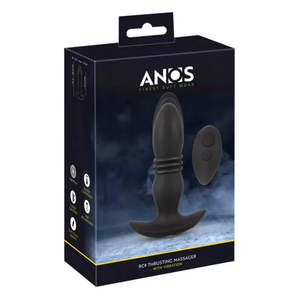 ANOS - crni analni vibrator sa bežičnim upravljanjem