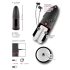 WYNE 02 - punjivi vibrator sa sisaljkom (crno-beli)