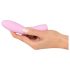 Cuties mini 3 - akumulatorski, vodootporni, rebrasti vibrator (roze)