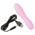 Cuties mini 3 - akumulatorski, vodootporni, rebrasti vibrator (roze)