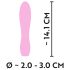 Cuties mini 3 - akumulatorski, vodootporni, rebrasti vibrator (roze)