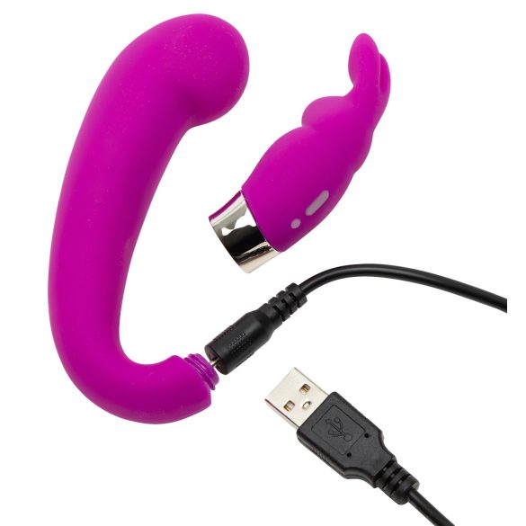 Happyrabbit Mini G - punjiva G-tačka vibrator sa stimulatorom klitorisa (ljubičasta)