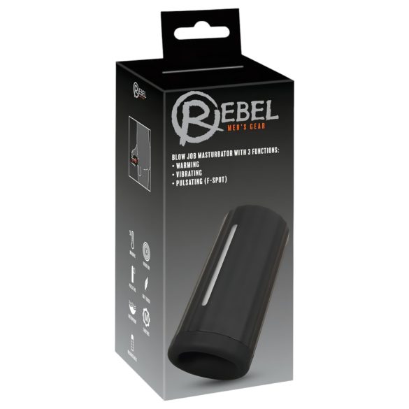 Rebel Blow Job - Punjivi, 3-funkcionalni masturbator (crni)