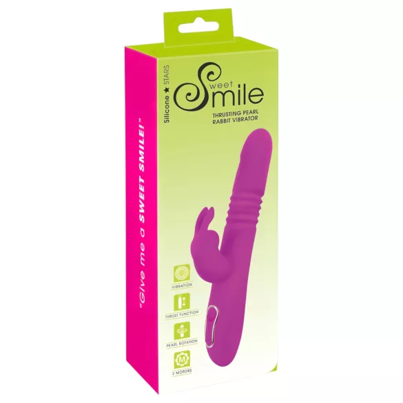 SMILE Rabbit - rotirajući vibrirajući masažer sa klit stimulatorom (ružičasti)