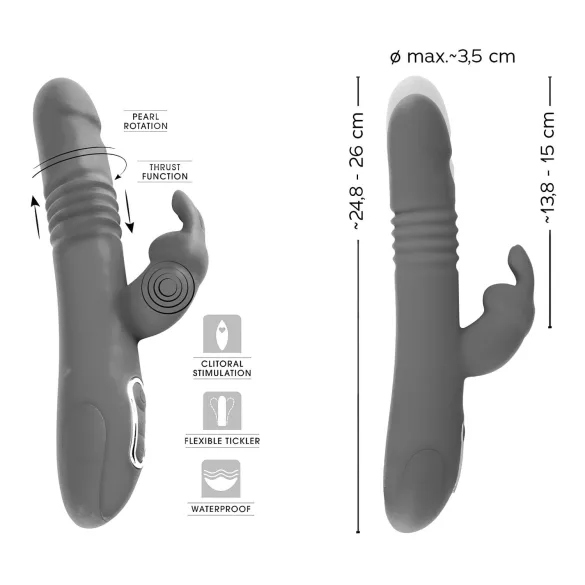 SMILE Rabbit - rotirajući vibrirajući masažer sa klit stimulatorom (ružičasti)