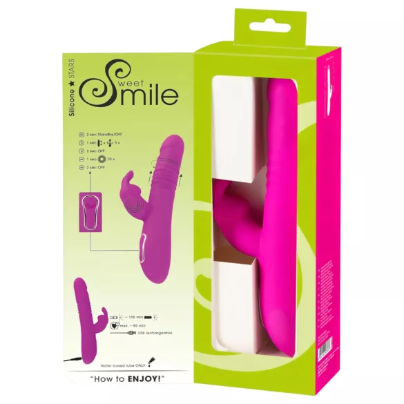 SMILE Rabbit - rotirajući vibrirajući masažer sa klit stimulatorom (ružičasti)