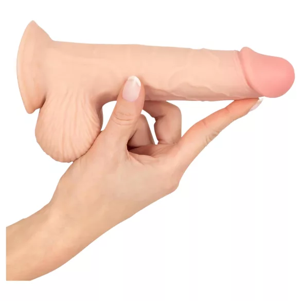Prirodna koža - dildo sa kožom - 19cm (prirodno)