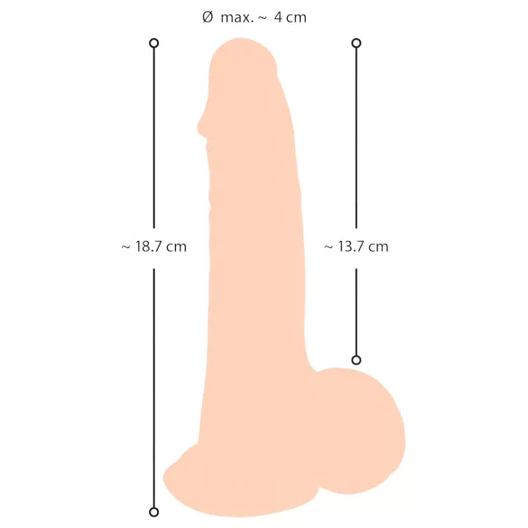 Prirodna koža - dildo sa kožom - 19cm (prirodno)