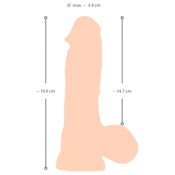 Nature Skin - dildo od kože - 20cm (prirodni izgled)