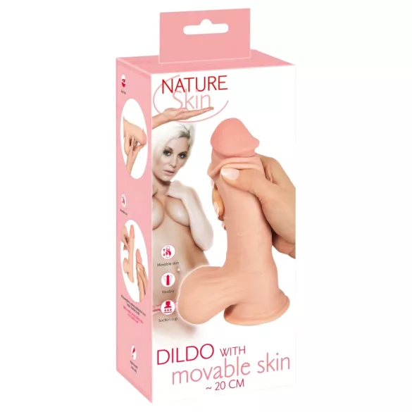 Nature Skin - dildo od kože - 20cm (prirodni izgled)