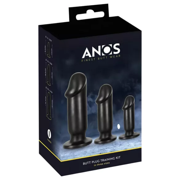 Anos Trening Set - analni čepovi (3 dela) - crni
