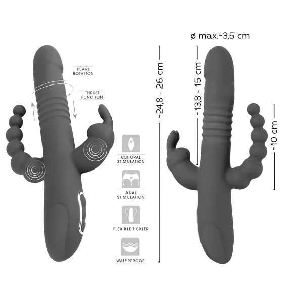 SMILE Triple - bežični vibrator sa tri kraka i rotacijom (ljubičasti)