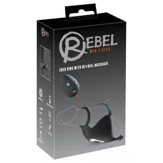 Rebel - bežični prsten za penis i masažer jaja (crni)